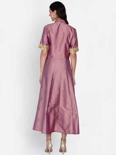 Lavender Polyester Gown-WRK430