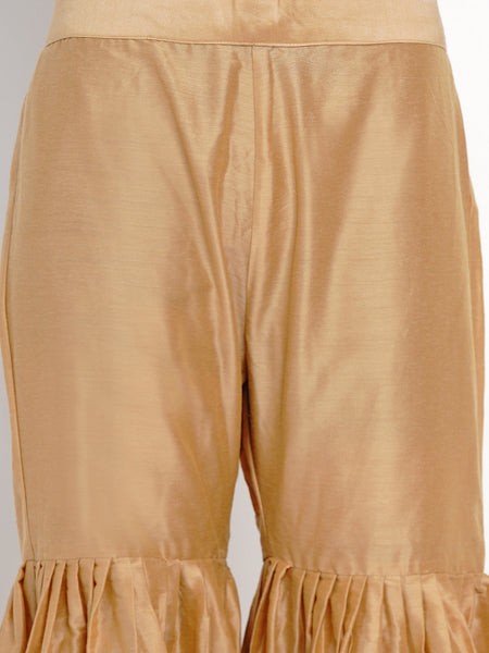 Golden Net Kurta With Sharara-WRKS014