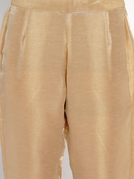 Golden Net Kurta With Pant-WRKS024