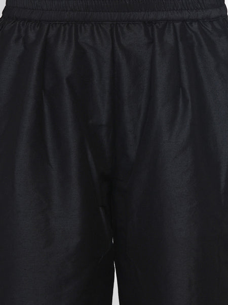 Black Embellished Kurta With Palazzo- WRKS027