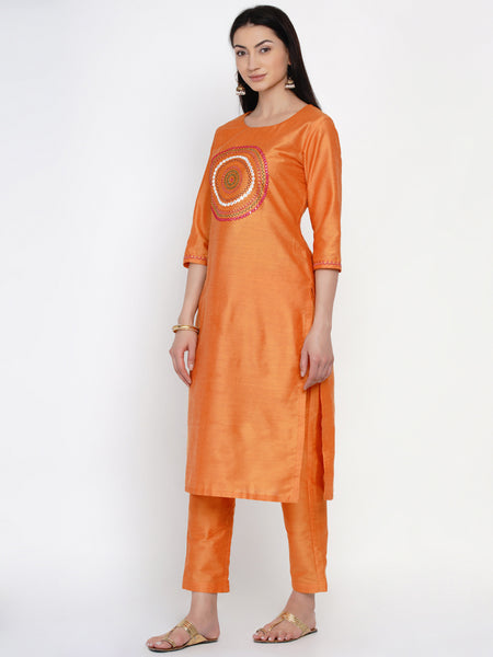 Yellow Embroidered Kurta With Salwar -WRKS031