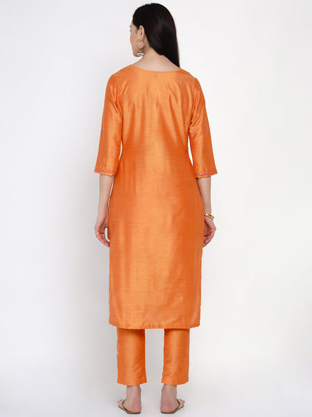 Yellow Embroidered Kurta With Salwar -WRKS031