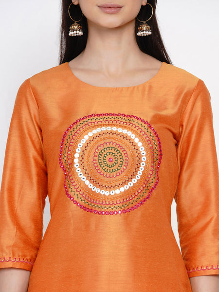 Yellow Embroidered Kurta With Salwar -WRKS031