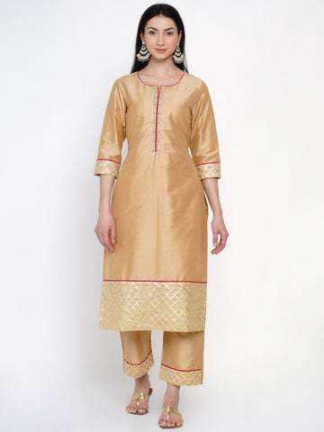 Gold Embroidered Kurta With Palazzo- WRKS035