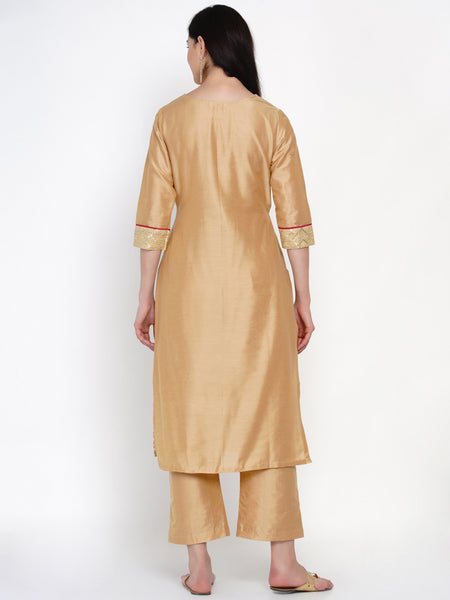 Gold Embroidered Kurta With Palazzo- WRKS035