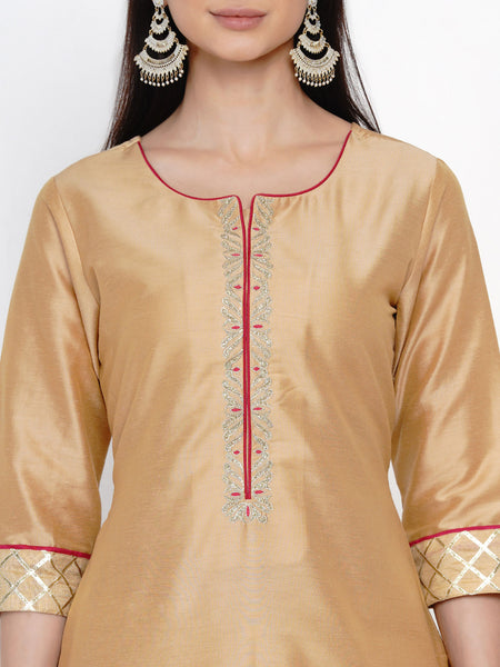Gold Embroidered Kurta With Palazzo- WRKS035